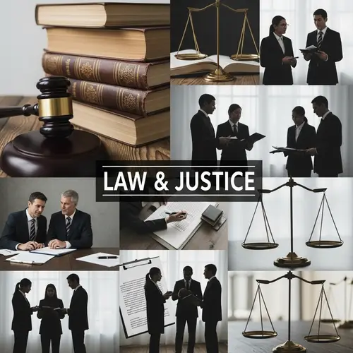 Law & Justice Collage: Lawyers, Books & more