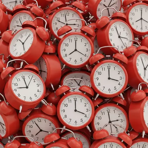 Vibrant Red Alarm Clocks – Uniquely Stacked Designs