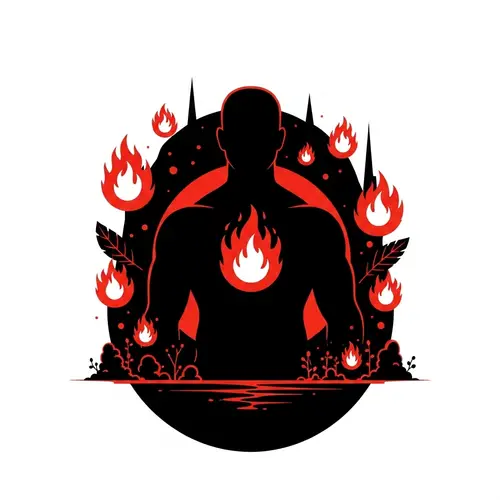 Powerful Dominant Figure in a Mysterious Passionate Setting