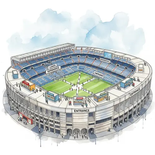 Santiago Bernabeu Watercolor Art for Waitstaff