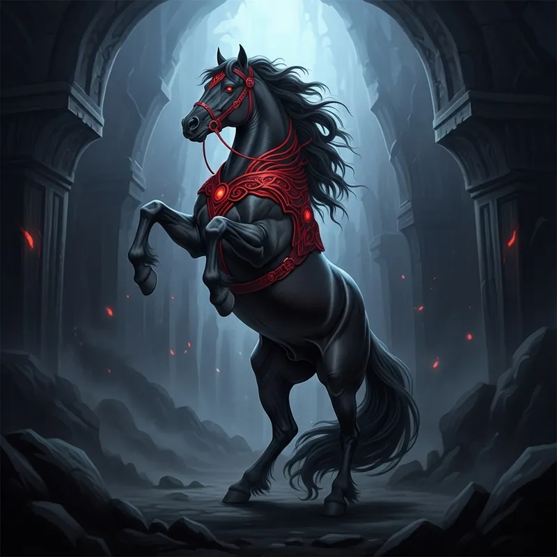 Majestic Black Horse | Strength & Dominance in Fantasy Art