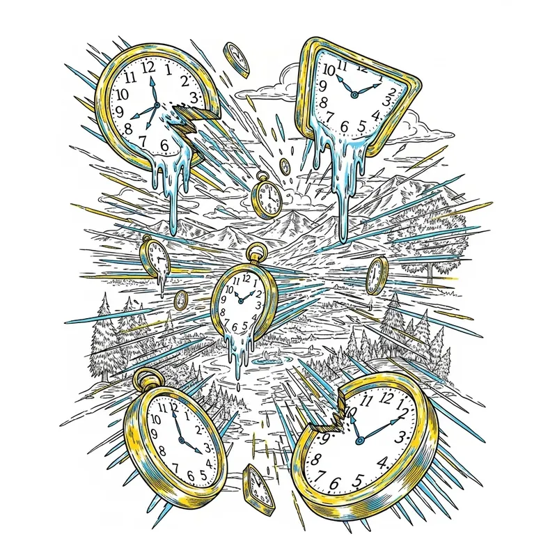 Psychedelic Time Distortion Art: Melting Clocks & Surreal Landscapes Psychedelic Time Distortion Art: Melting Clocks & Surreal Landscapes