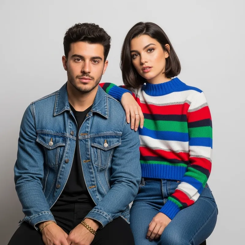 Young Italian Fashionistas in Tribeca: Stylish & Colorful Trendsetters