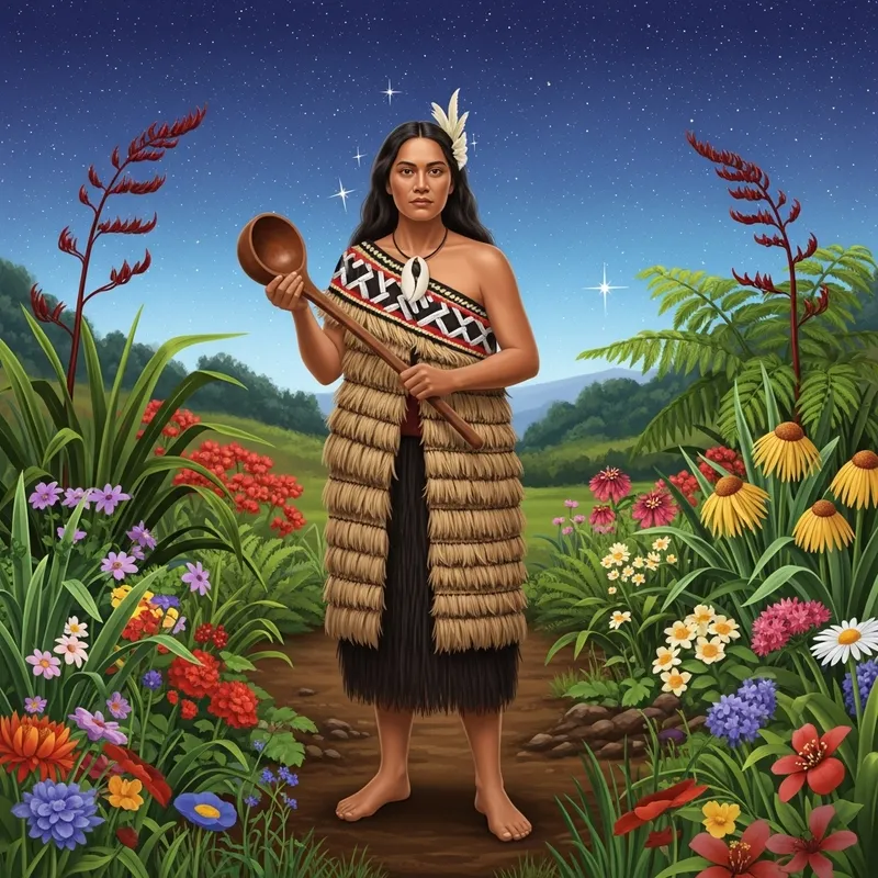 Papatūānuku: Maori Earth Mother in Vibrant Nature Setting