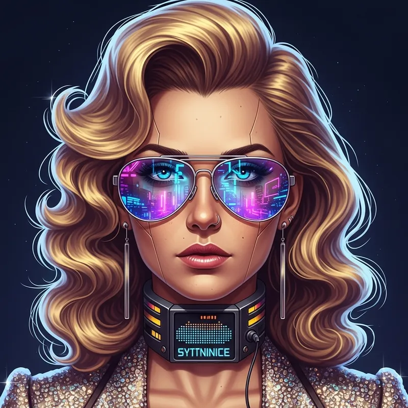 Futuristic Cyberpunk Blond Bombshell Portrait