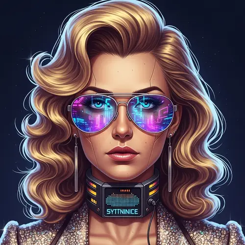 Rugged Cyberpunk Retro Futurist Blond Bombshell Portrait