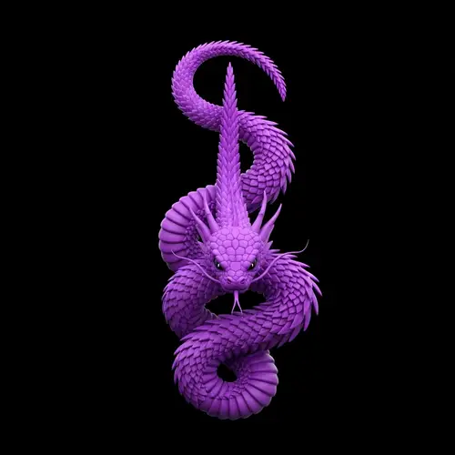 Asian Dragon Viper 3D Illustration for Shirt or Tattoo Design