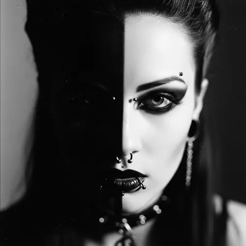 Gothic-Inspired Female Portrait with Dramatic Lighting