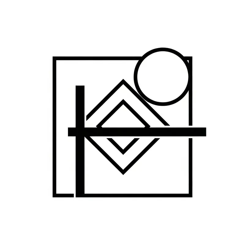 Minimalist Bauhaus Logo Design | Architectural Color Palette