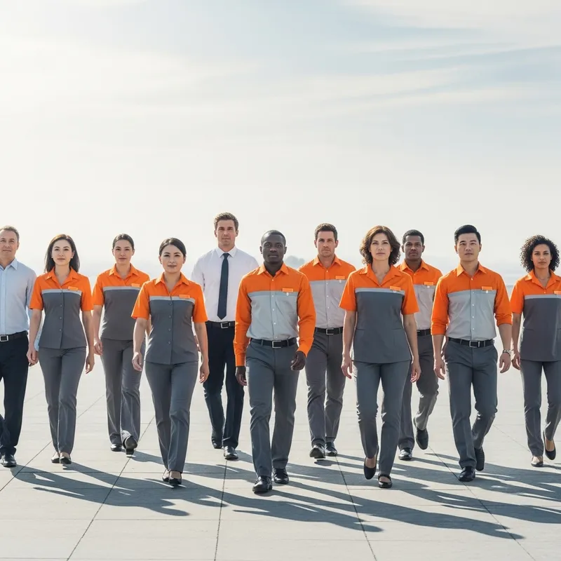 Diverse Group of Bankers Walking Towards Horizon with Determination