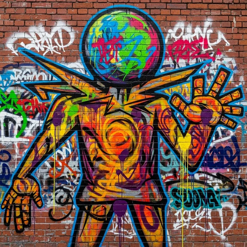 Kitano Dude Graffiti on Wall | Street Art Culture