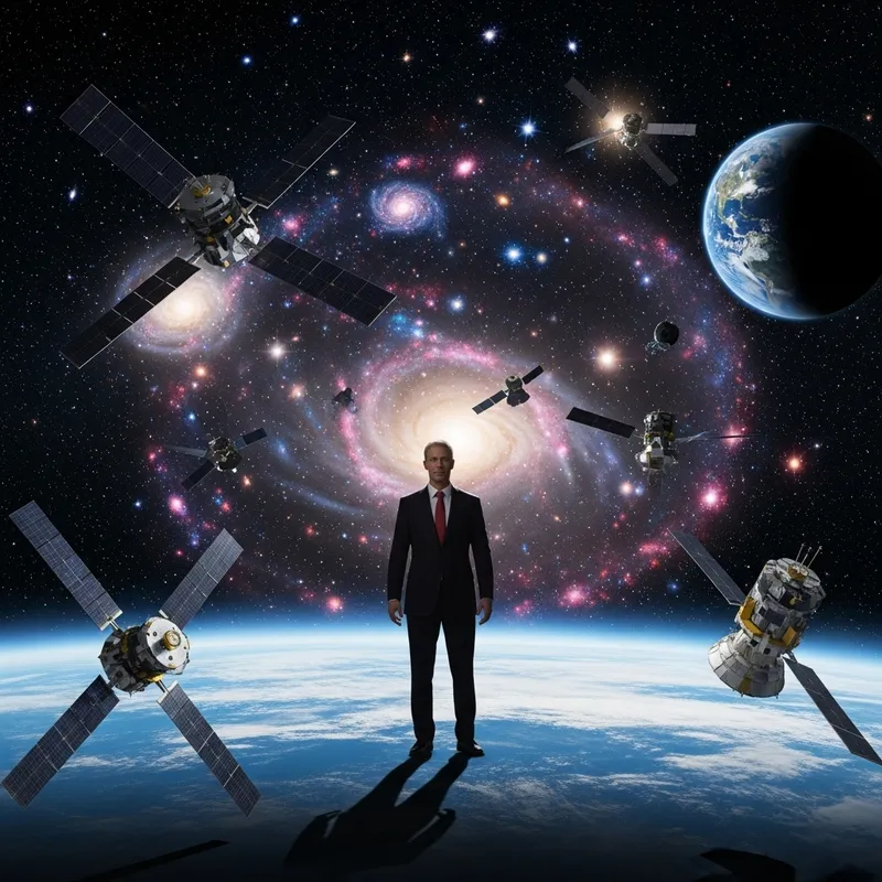 Futuristic Space Politician | Sci-Fi Satellite Landscape Futuristic Space Politician | Sci-Fi Satellite Landscape