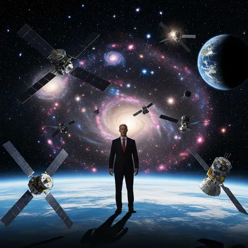 Futuristic Politician in Space | Sci-Fi Landscape