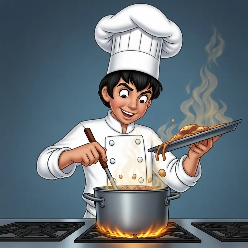 Disney-Inspired Young Chef with Bangs