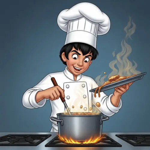 Disney-Inspired Young Chef with Bangs
