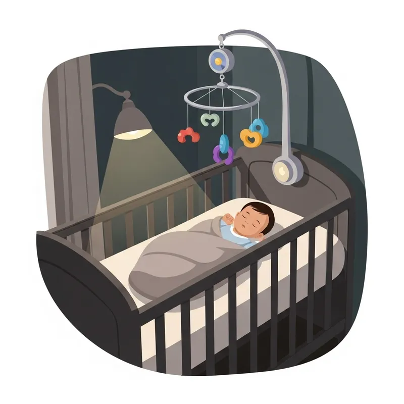 Peaceful Sleeping Baby in Cozy Crib | Tranquil Resting Image