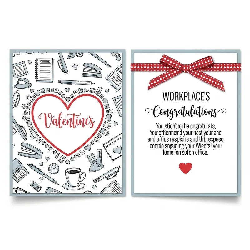 Workplace Congratulatory Valentine's Card Design