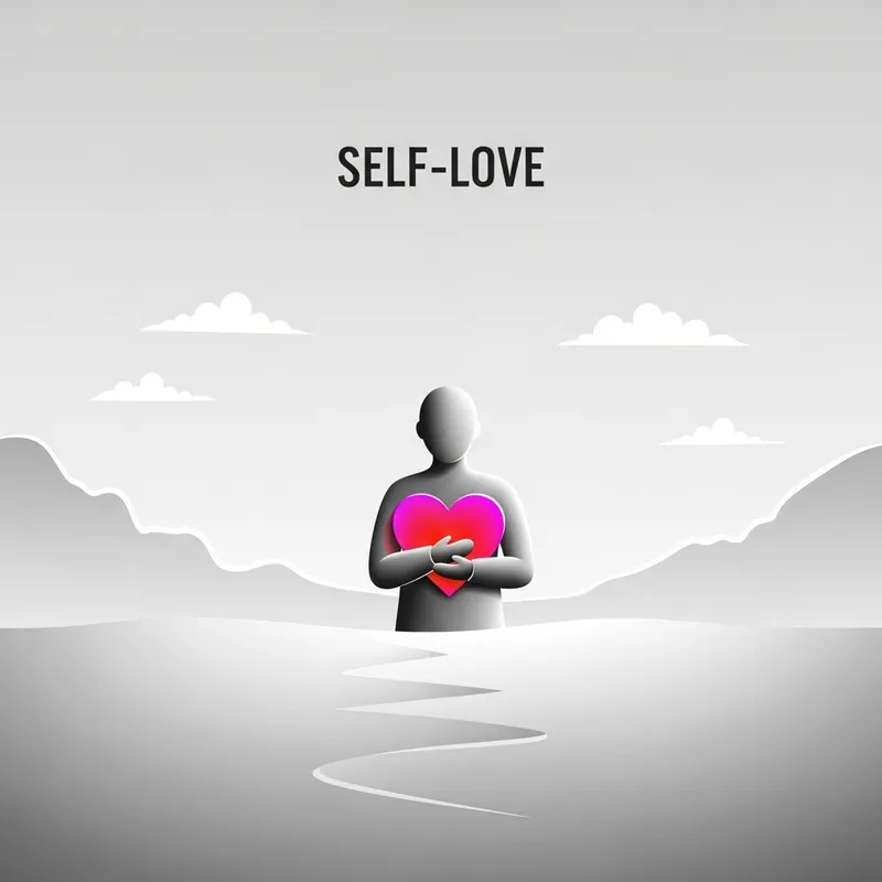 Self-Love Figure in Peaceful Minimalist Setting Self-Love Figure in Peaceful Minimalist Setting