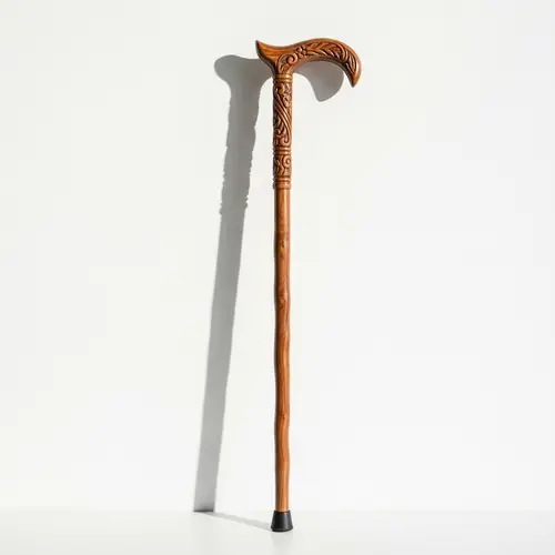 Elegant Carved Wooden Cane for Ergonomic Support