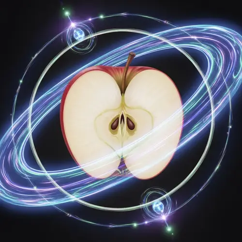 Surreal Apple Art with Electromagnetic Field