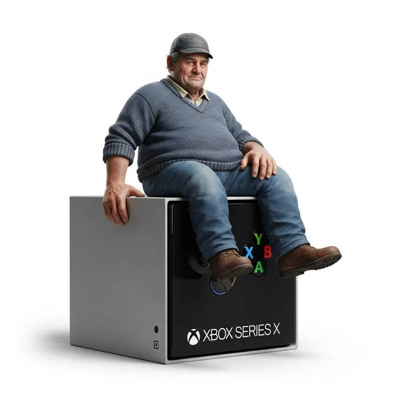 XBOX Series X - Fat Fisherman Seated with Humor XBOX Series X - Fat Fisherman Seated with Humor