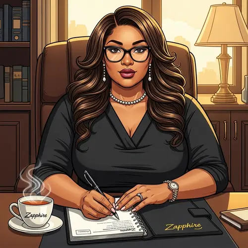 Plus-Size African American Woman in Stylish Business-Casual Attire at Office