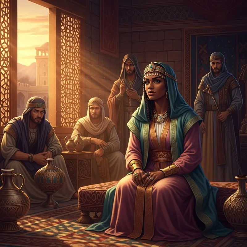 Black Esther: A Regal Depiction of Queen Esther in Deep Contemplation