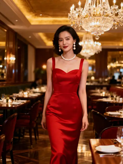 Luxury Gala Dinner in Chic Red Evening Dress