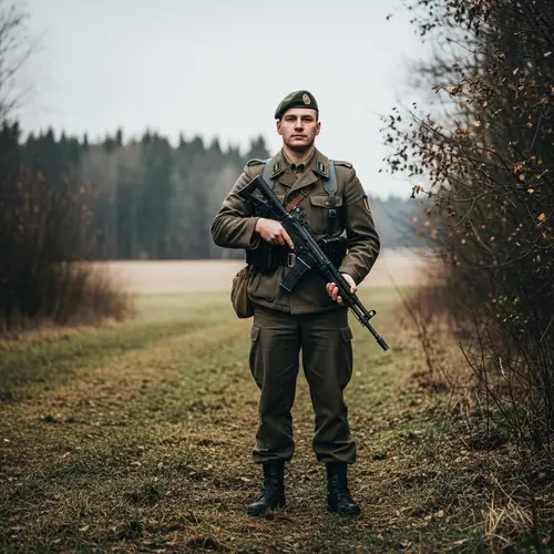 German Nationalist Soldier in Traditional Military Gear