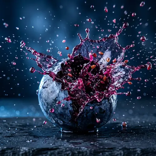 Explosive Blueberry Burst: 8K Macro Photography