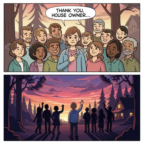 Heartfelt Gratitude in Forest Setting Comic Strip