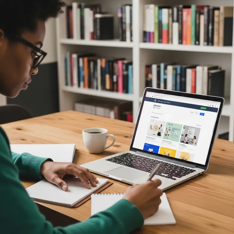 Persona Studying Online with Laptop | Educational Resource Persona Studying Online with Laptop | Educational Resource