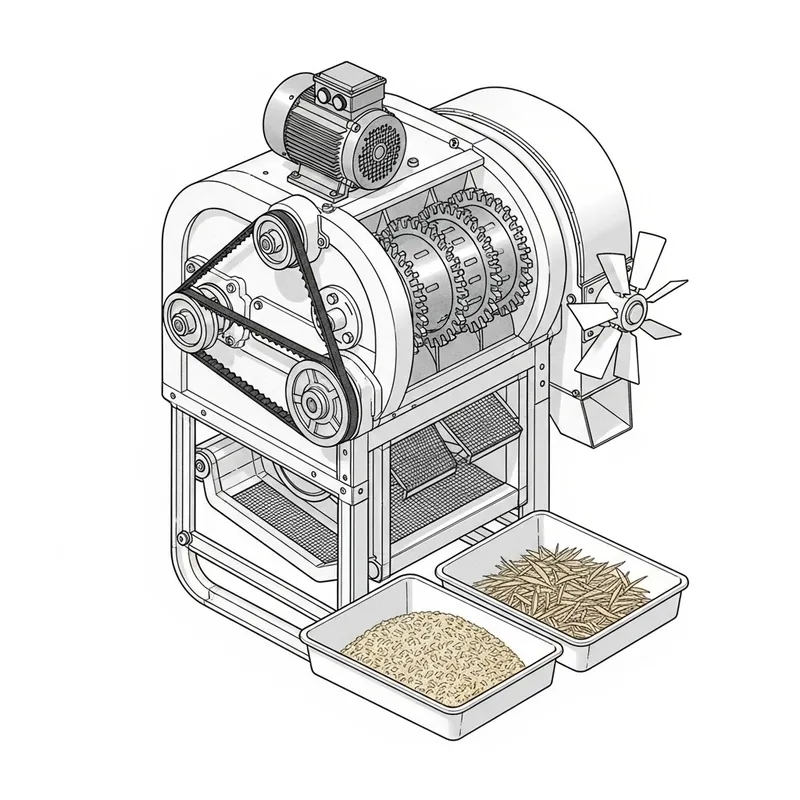 Small Rice Thresher Prototype Illustration
