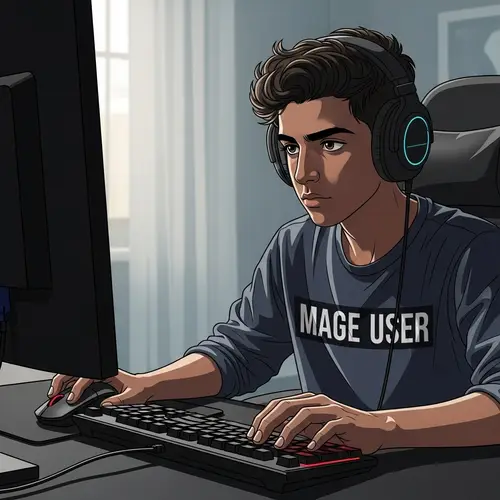 Young Middle-Eastern Male Computer Gamer - MAGE USER
