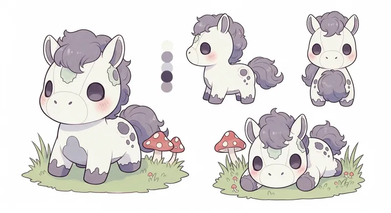 Chibi Undead Plush Horse Reference Guide | Cute & Whimsical Design