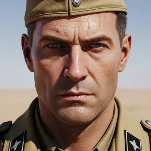 Hyper-Realistic Portrait of Determined Military Officer