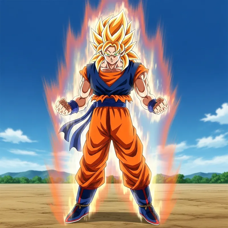 Goku - Most Powerful Form | Anime Character with Fiery Aura