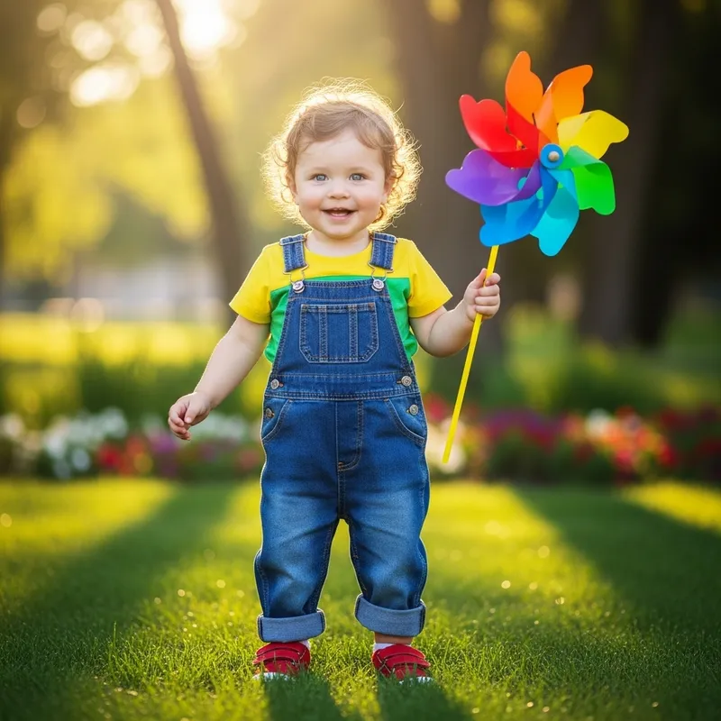 Adorable Child Character in a Sunlit Park