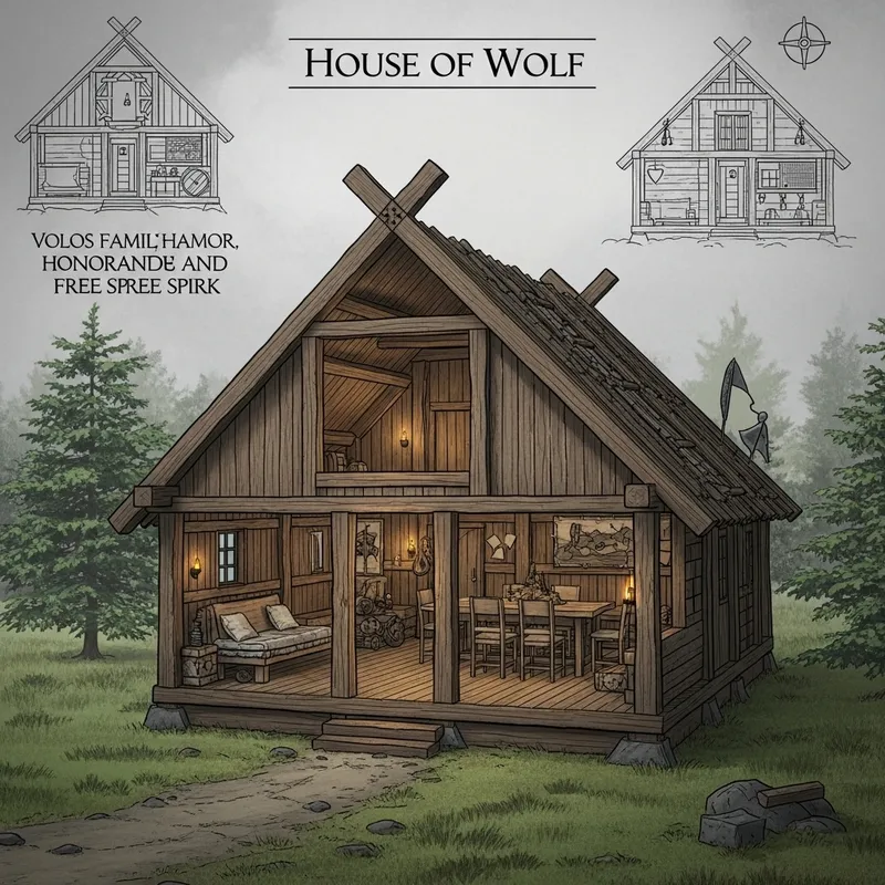 Viking Student's House of Wolf Architectural Blueprint