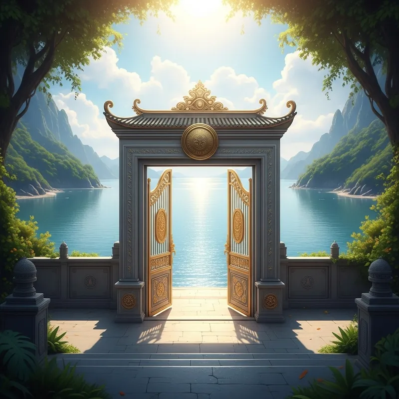 Ethereal Bay Gateway: Standing at Heaven's Gate Ethereal Bay Gateway: Standing at Heaven's Gate