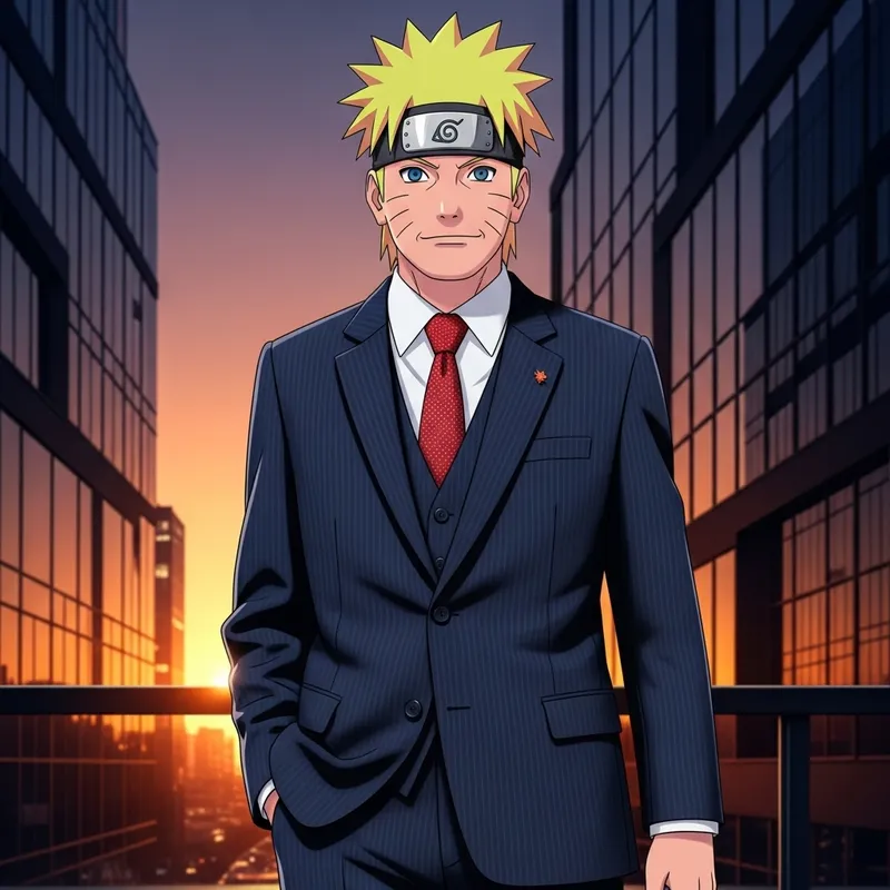 Naruto Uzumaki in Suit: Stylish Character Image