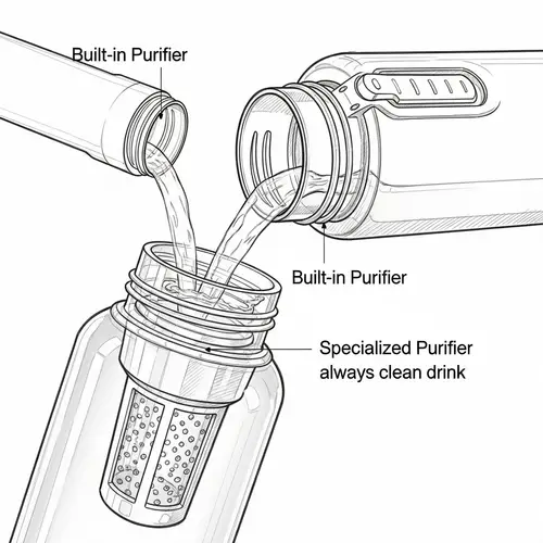 Innovative Water Bottle with Built-In Purifier Design