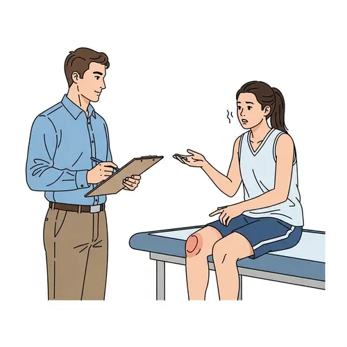 Clinical Setting Interaction: Sports PT with Female Athlete