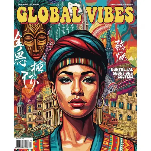 Vibrant Pop Art Magazine Cover Featuring Cultural Symbolism