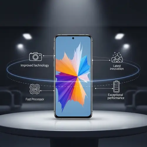 High-Tech Smartphone Advertisement: Crystal-Clear Screen, Vibrant Colors