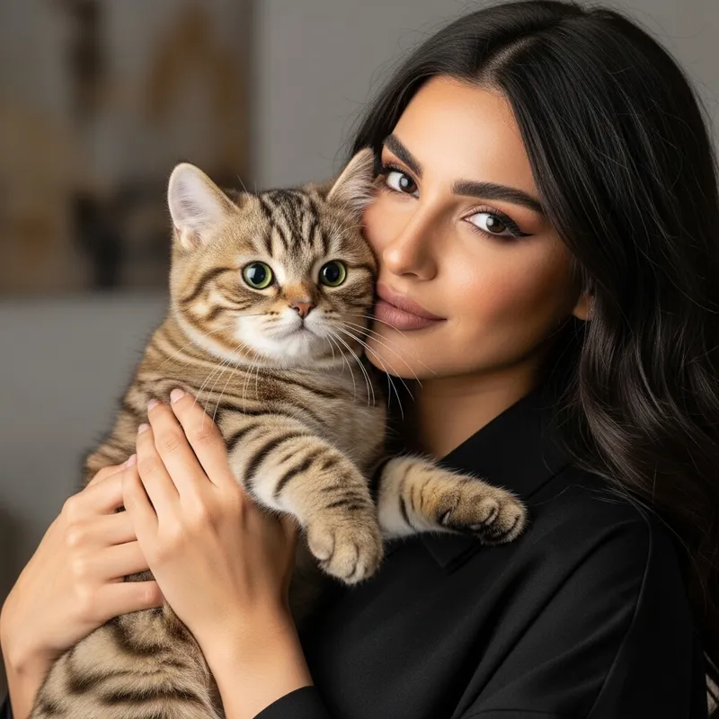Beautiful Woman with Cat