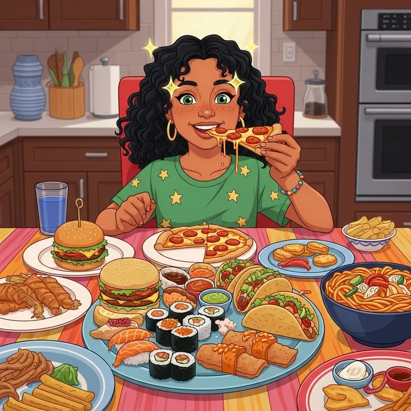 South Asian Girl Enjoying Multi-Cultural Cuisine | Food Lover Scene