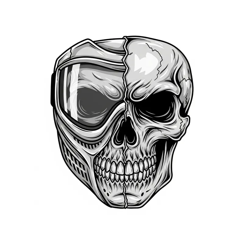 Front-Facing Paintball Mask with Skull Design