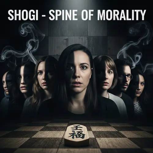 Shogi - Spine of Morality Album Cover with Disconcerted Figures