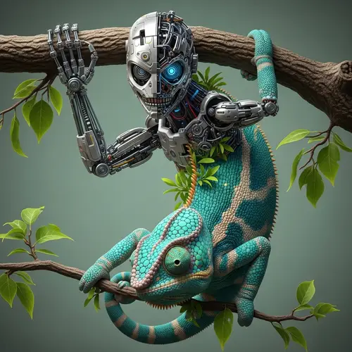 Half Cyborg Half Chameleon Hybrid on Realistic Branch